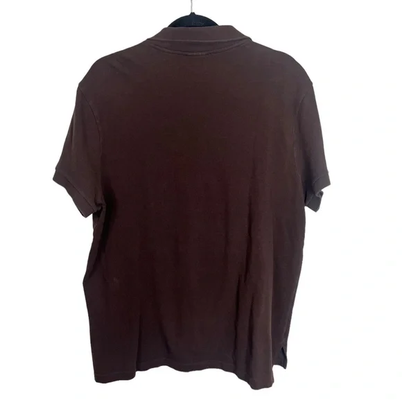 Lacoste Polo Shir t Mens 6 Large Brown Short Sleeve Alligator Crocodile Logo - Picture 5 of 6